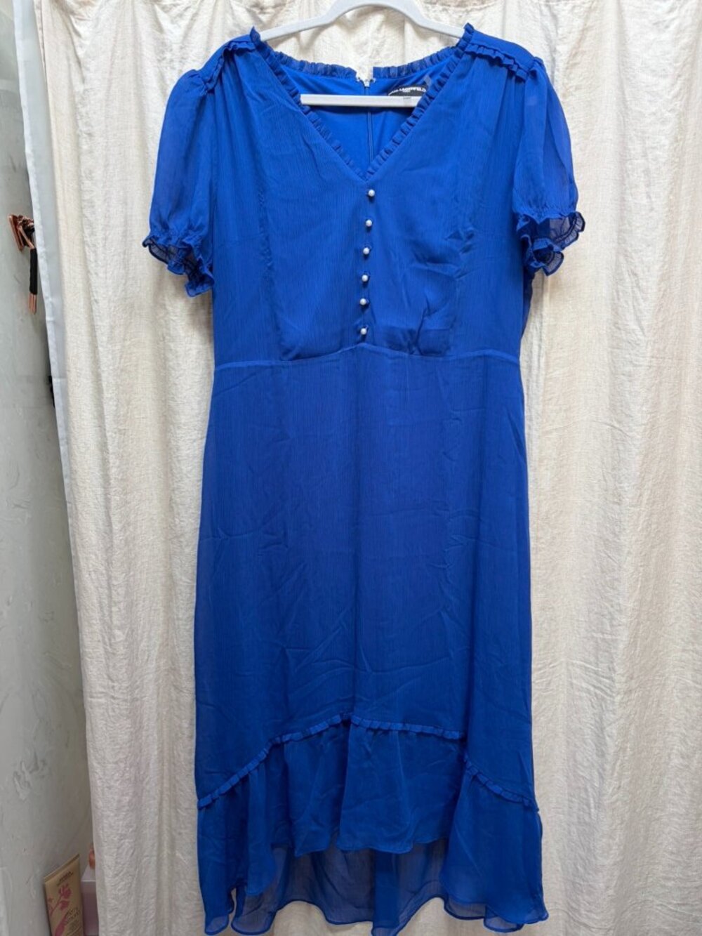 Karl Lagerfeld Paris Blue Chiffon Dress